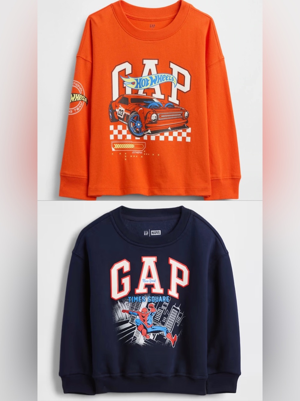 Bundle2SAVE! GAP Hot Wheels & Marvel Spider-Man Kids Toddler Sweatshirts - 2 & 3